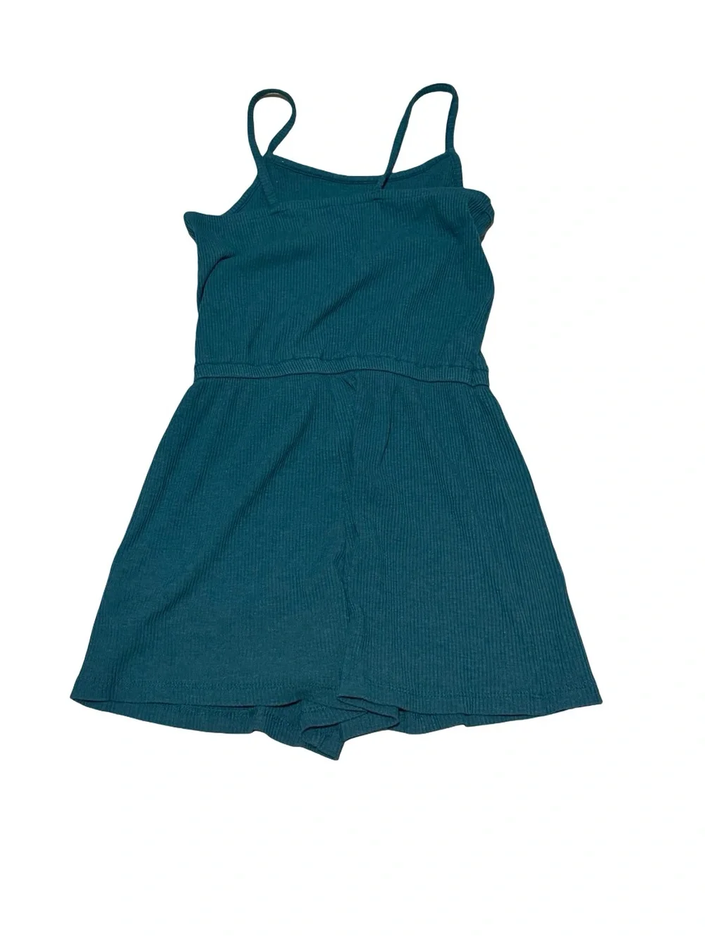 Old Navy Girls Rib-Knit Cami Romper Teal Size L 10-12 Summer Casual